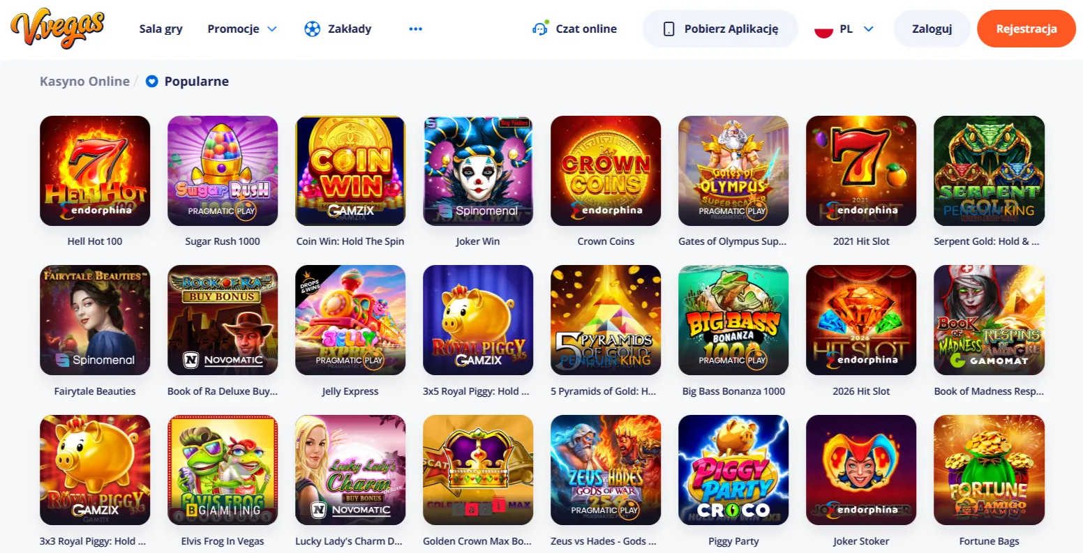 Gry dostępne po Vulkan Vegas logowanie w katalogu kasyna